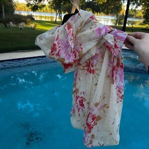 Floral Pink and Cream Scarf extra boujie limited edition